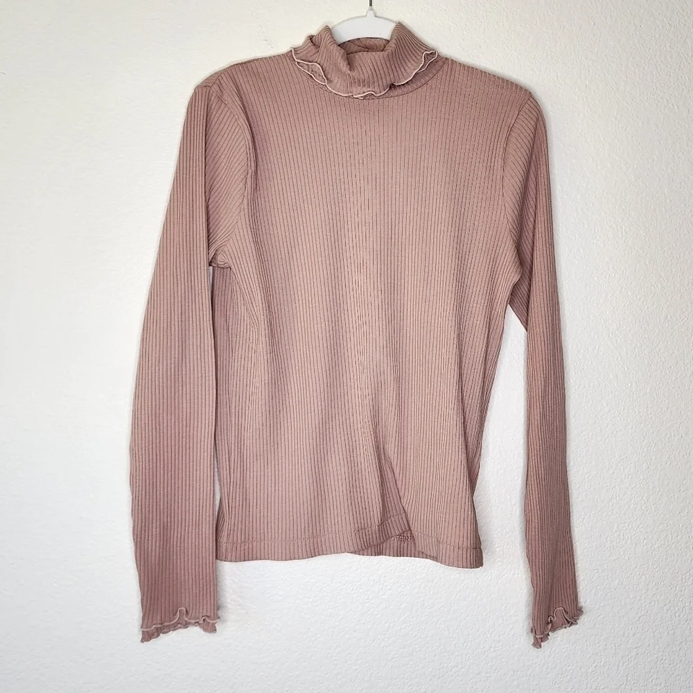 J.Crew Nude Rouge Ribbed Turtleneck L NWT - Picture 2 of 7